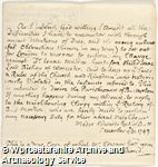 Copy of notice written by the Rector of Birtsmorton of his intention to travel to London to bring charges against the Bishop of Worcester