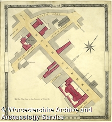 Worcester City High Street Plan found in Corporation of Worcester Book of Plans