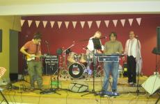 A band enjoying the stage facilities ata recent birthday Party for 120 people