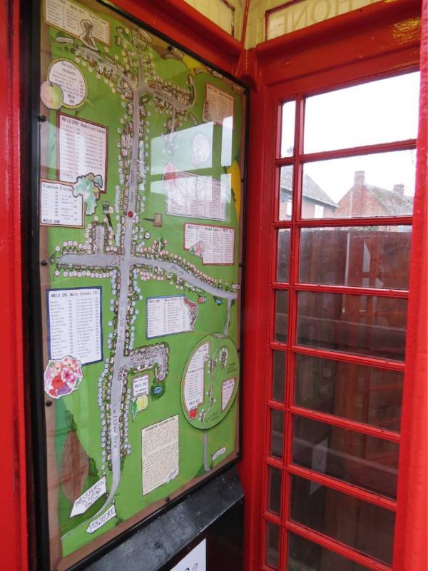 The Illustrated Map of Bishampton can be found in the Old Phone Box