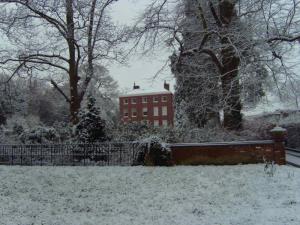 View of this fine house taken from Bevere Green during the snow of February 2009