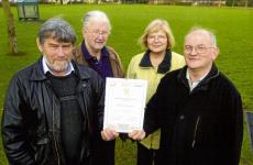 Cllrs John Hyde, Pam Veal, Albert Jeffrey and the Clerk with QPS certificate 