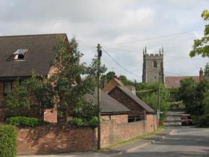 View from Main Street down to the church