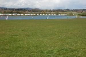 Created from a gravel pit.